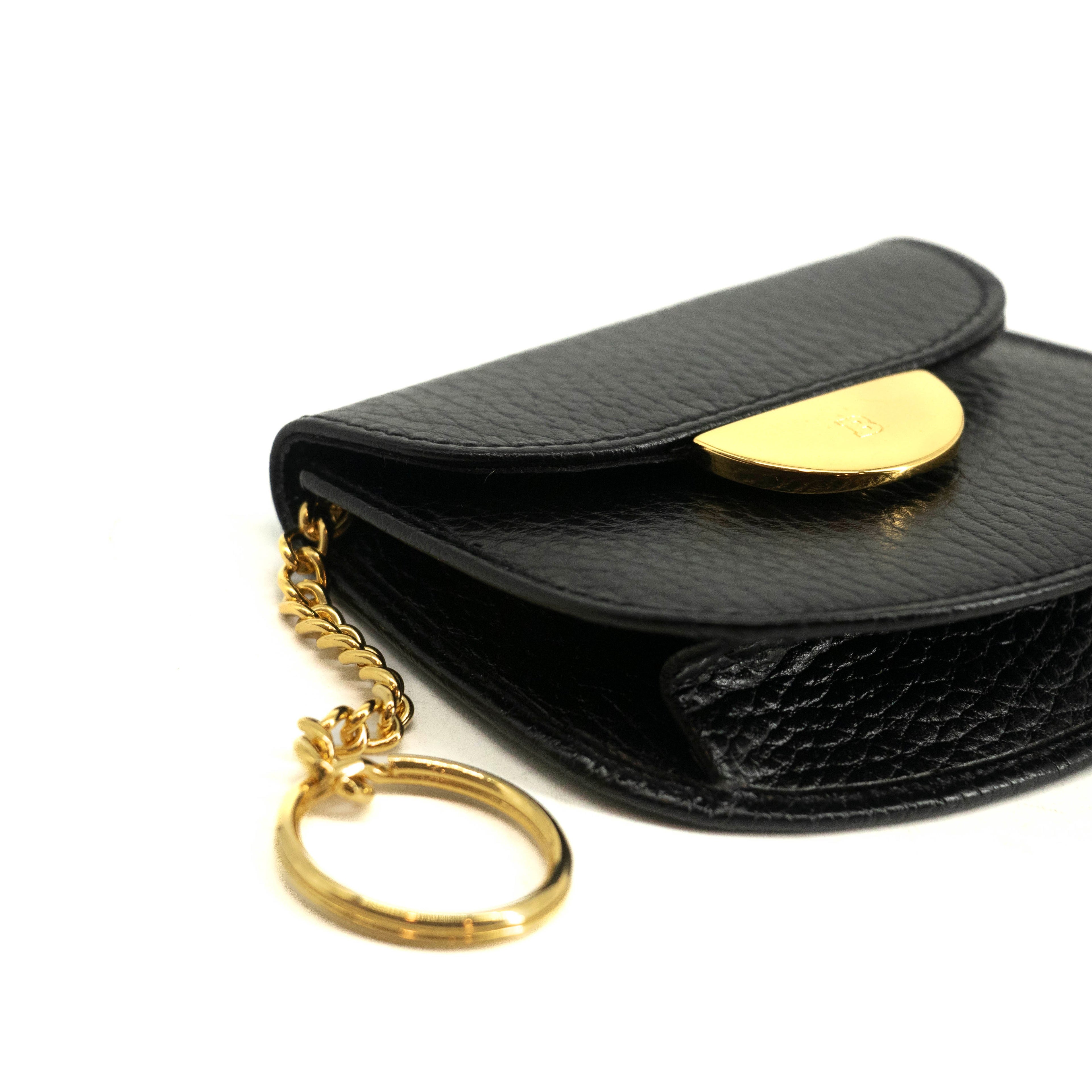 Black Bally Leather Coin Case #3964