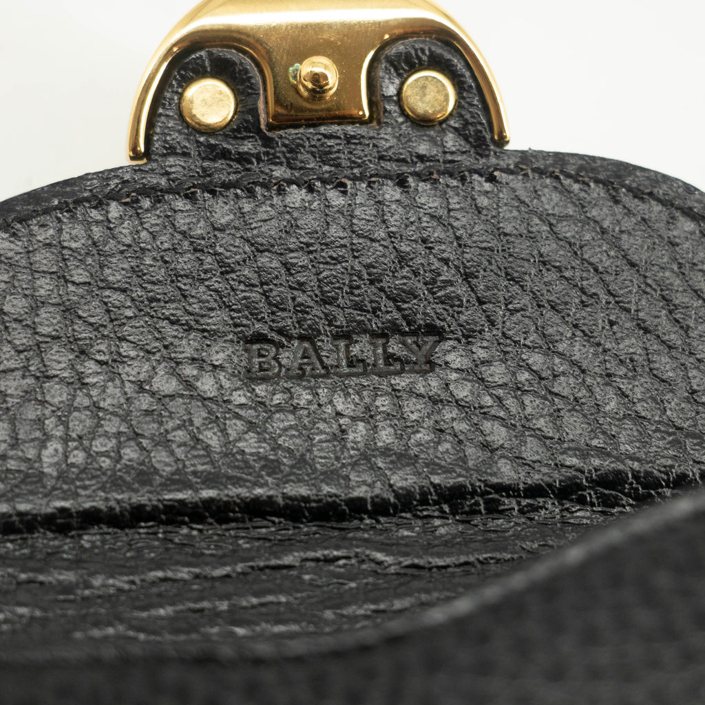 Black Bally Leather Coin Case #3964