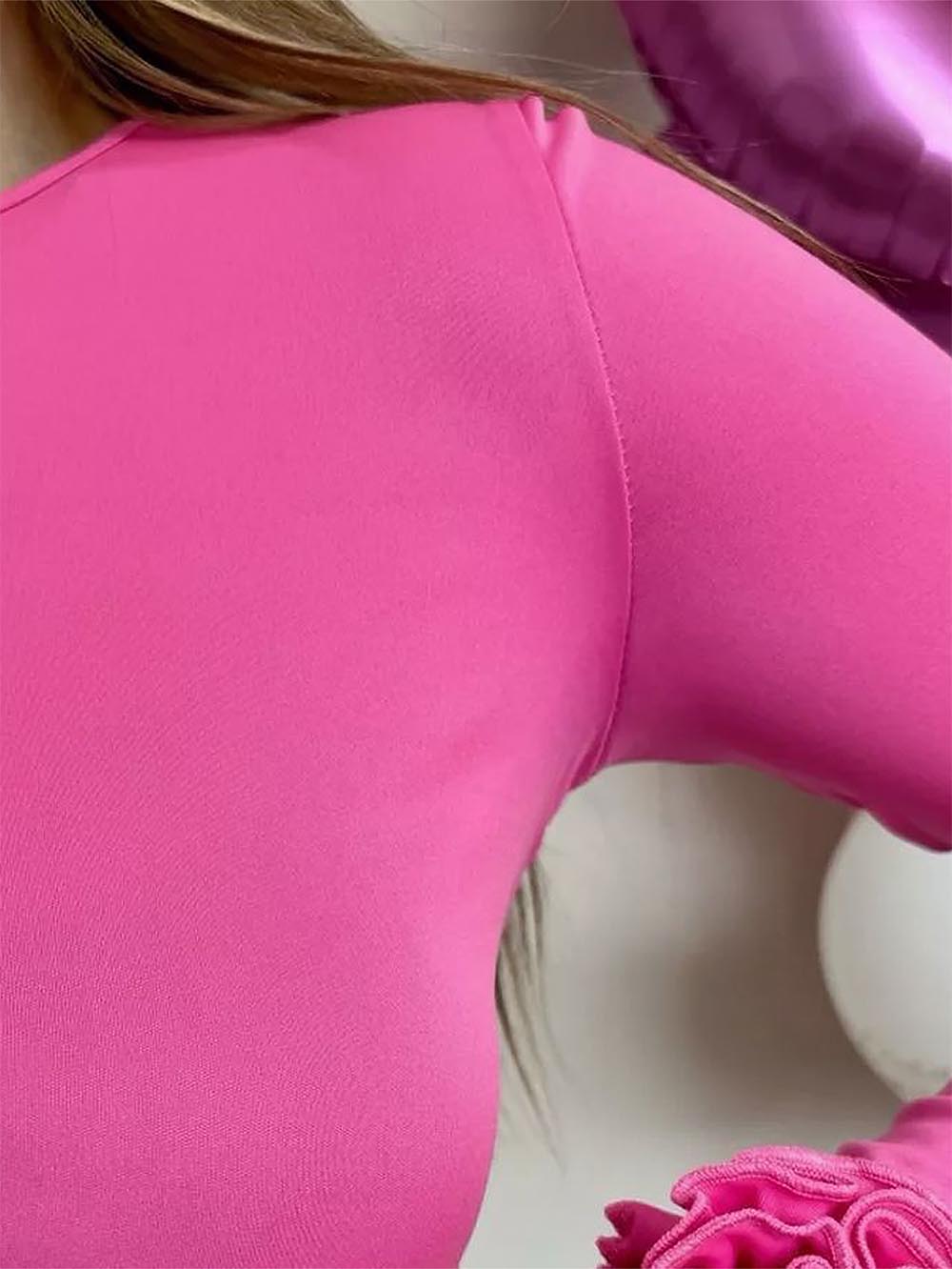 3D Floral Slim-Fit Long Sleeve T-Shirt | NCS