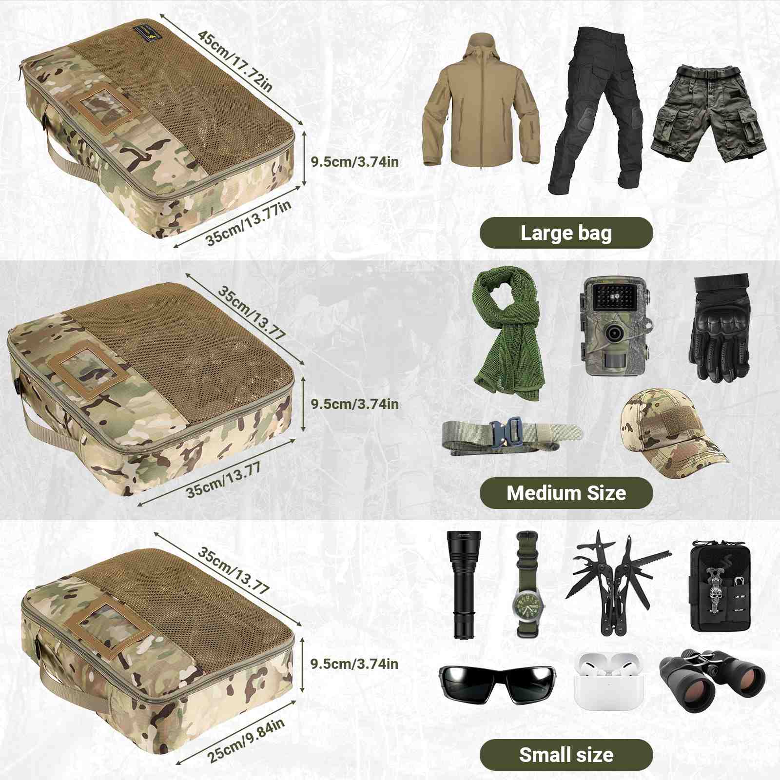 Votagoo Tactical Packing Cubes 6 Packs Lightweight Luggage Set Packing