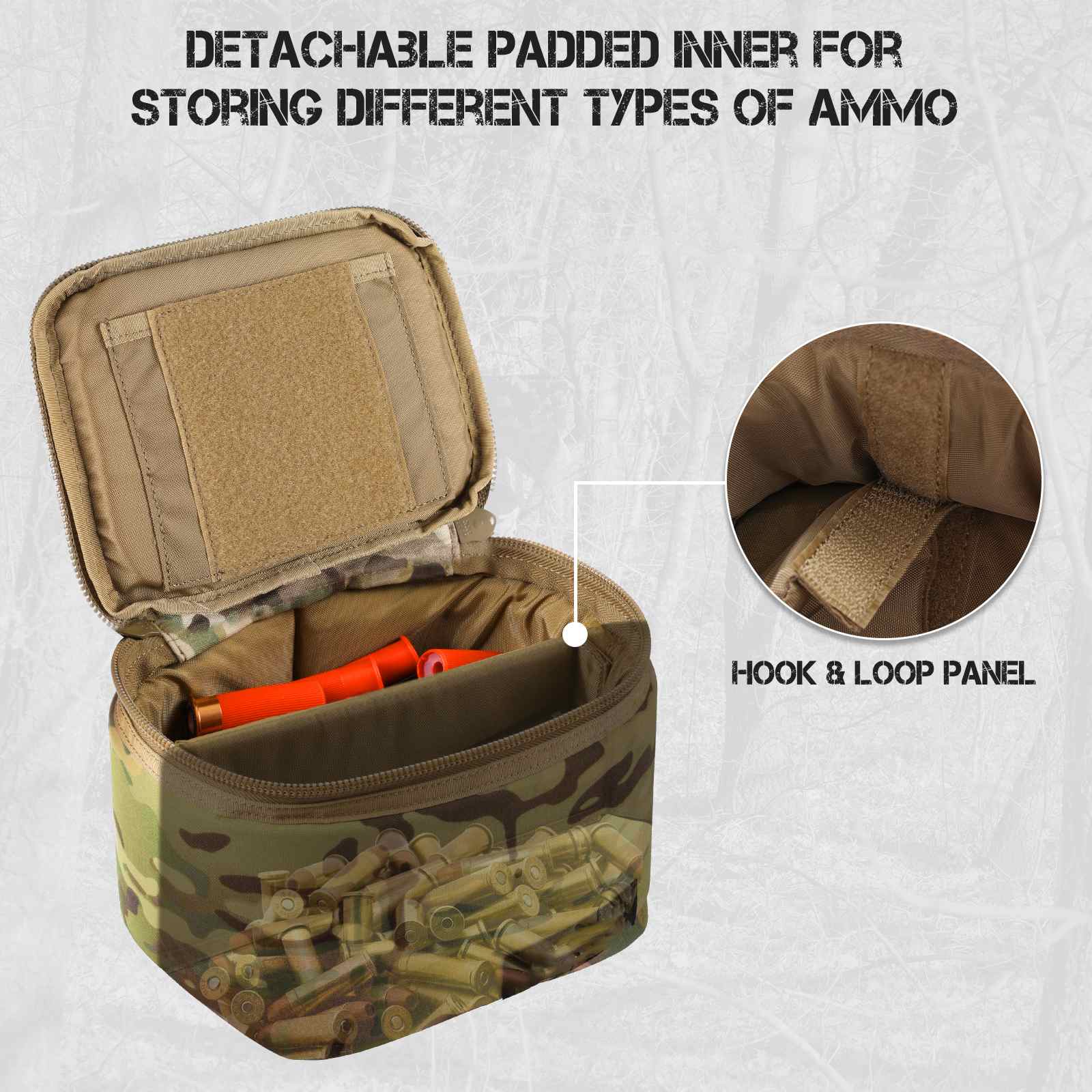 Tactical Ammo Bag, Ammos Transportation Bag for Pistol Rifle and Shotgun Range
