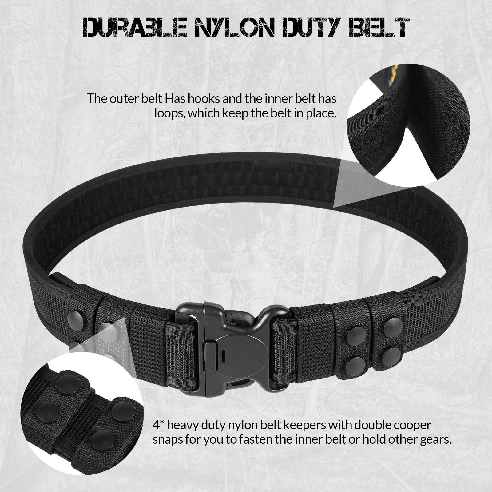 Duty Belt 2'' Police Belts with Hook Lining