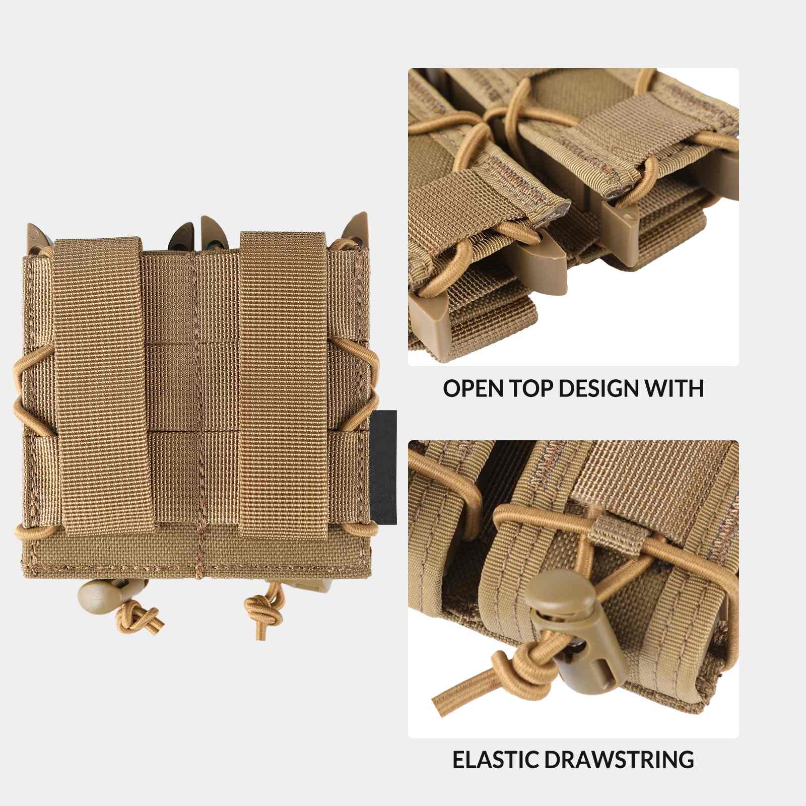 Votagoo Molle Mag Pouch 9mm/.40 Caliber Single/Dual Stack Adjustable Mag Pouch