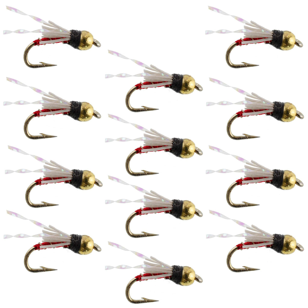 Beadhead Red 3 Dollar Dip Serendipity Wet Fly Fishing Flies - 1 Dozen Flies Hook Size 16