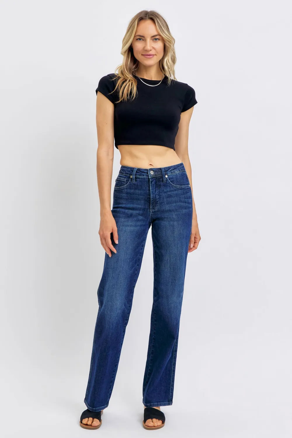 Judy Blue Full Size Tummy Control Straight Women Jeans Plus Size