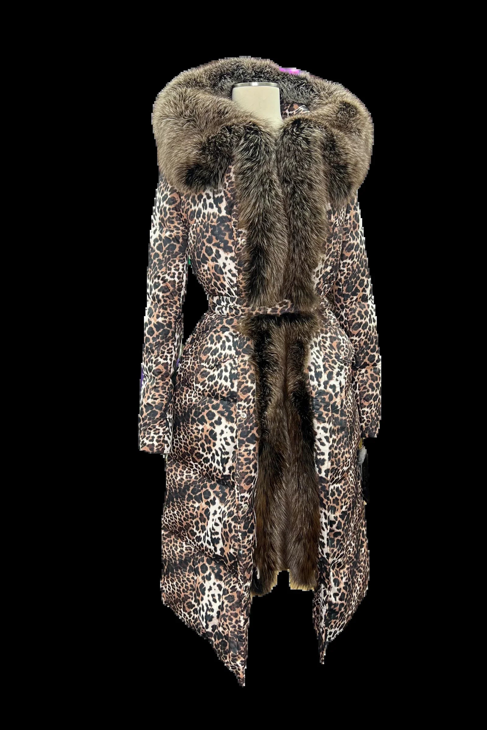 Genuine Silver Fox Down Insulated Parka