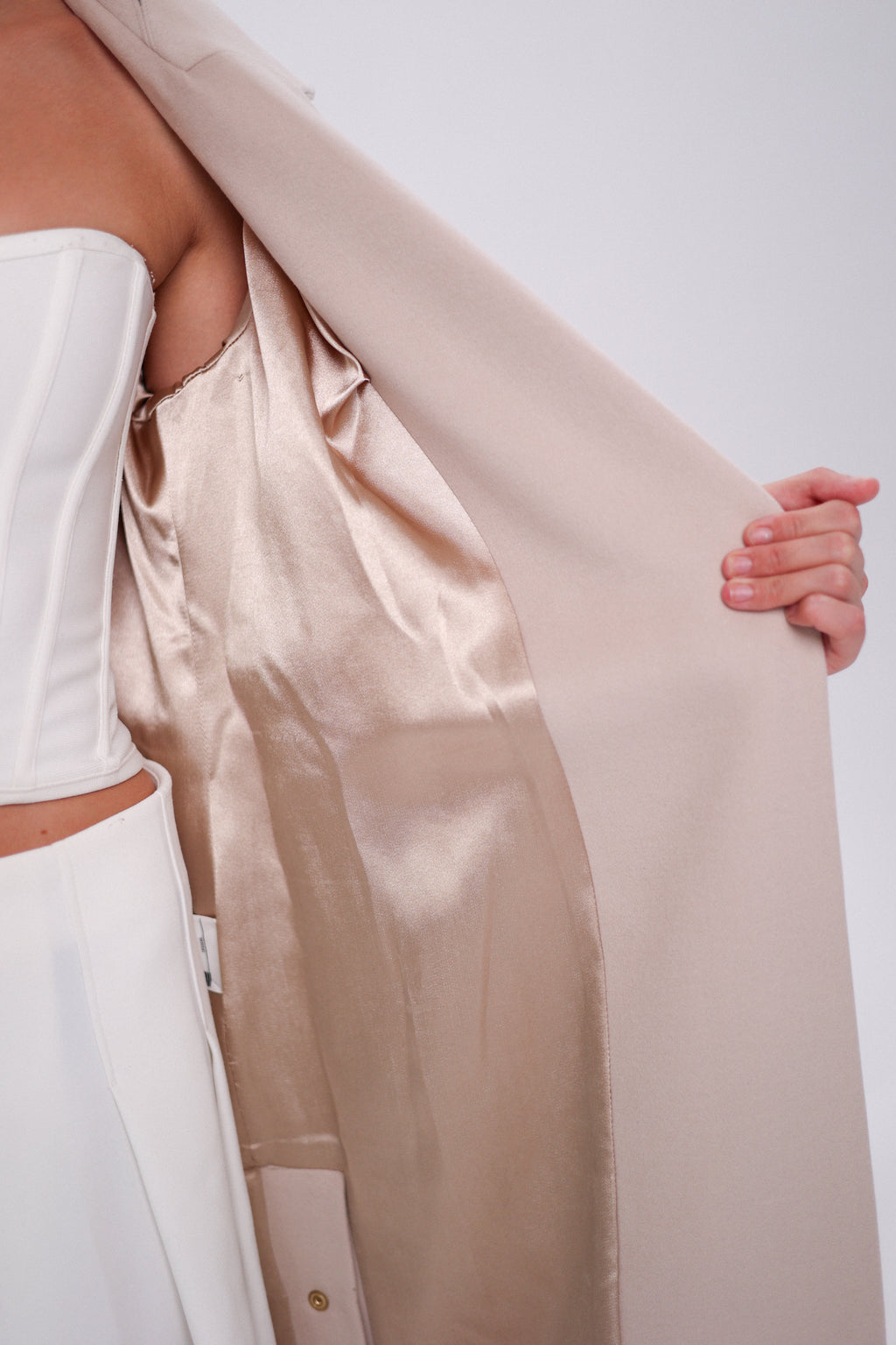 Camille Cashmere Blend Coat in Beige