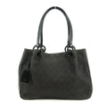 Gucci Black GG Canvas x Leather Tote Bag w/ Pouch #4623