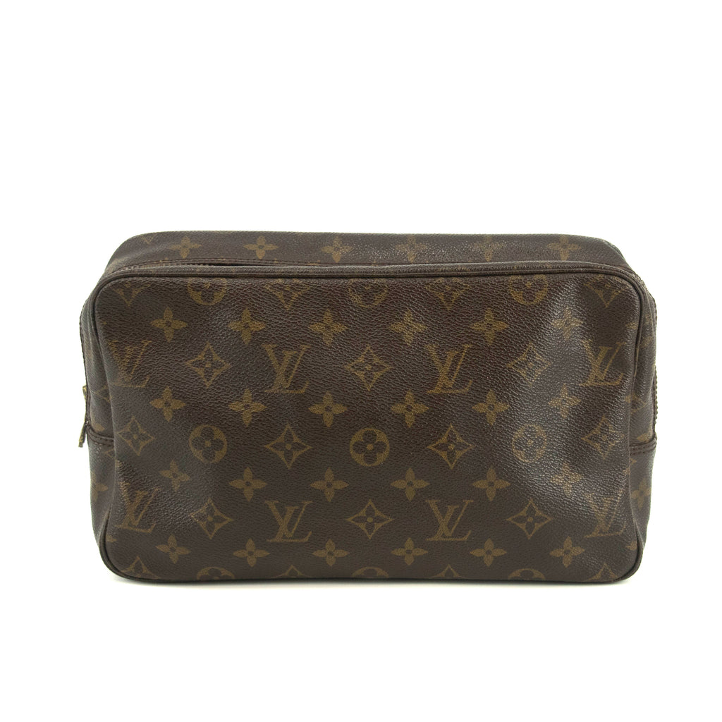 Louis Vuitton Monogram Canvas Trousse Toilette 28 Brown Pouch #4628