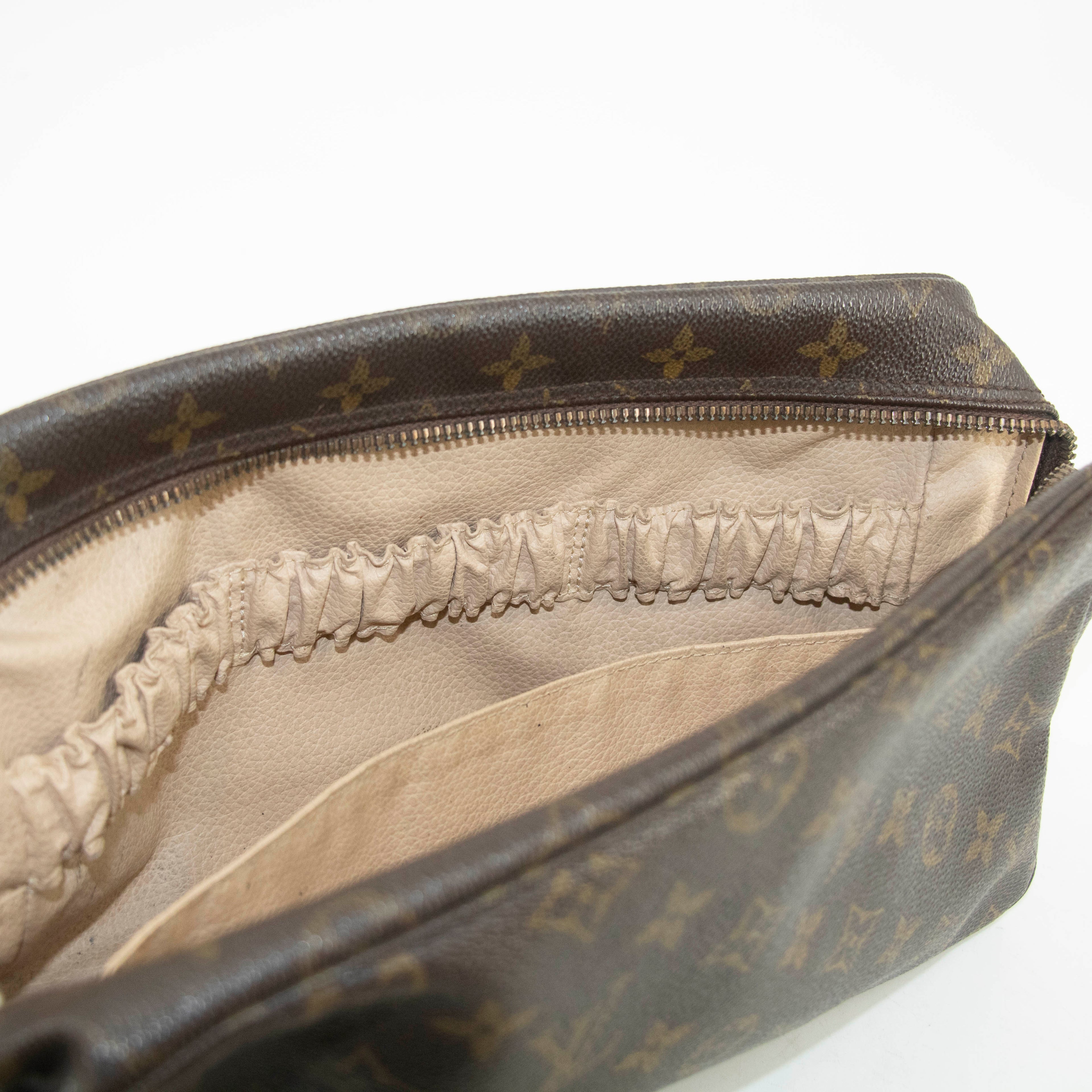 Louis Vuitton Monogram Canvas Trousse Toilette 28 Brown Pouch #4628