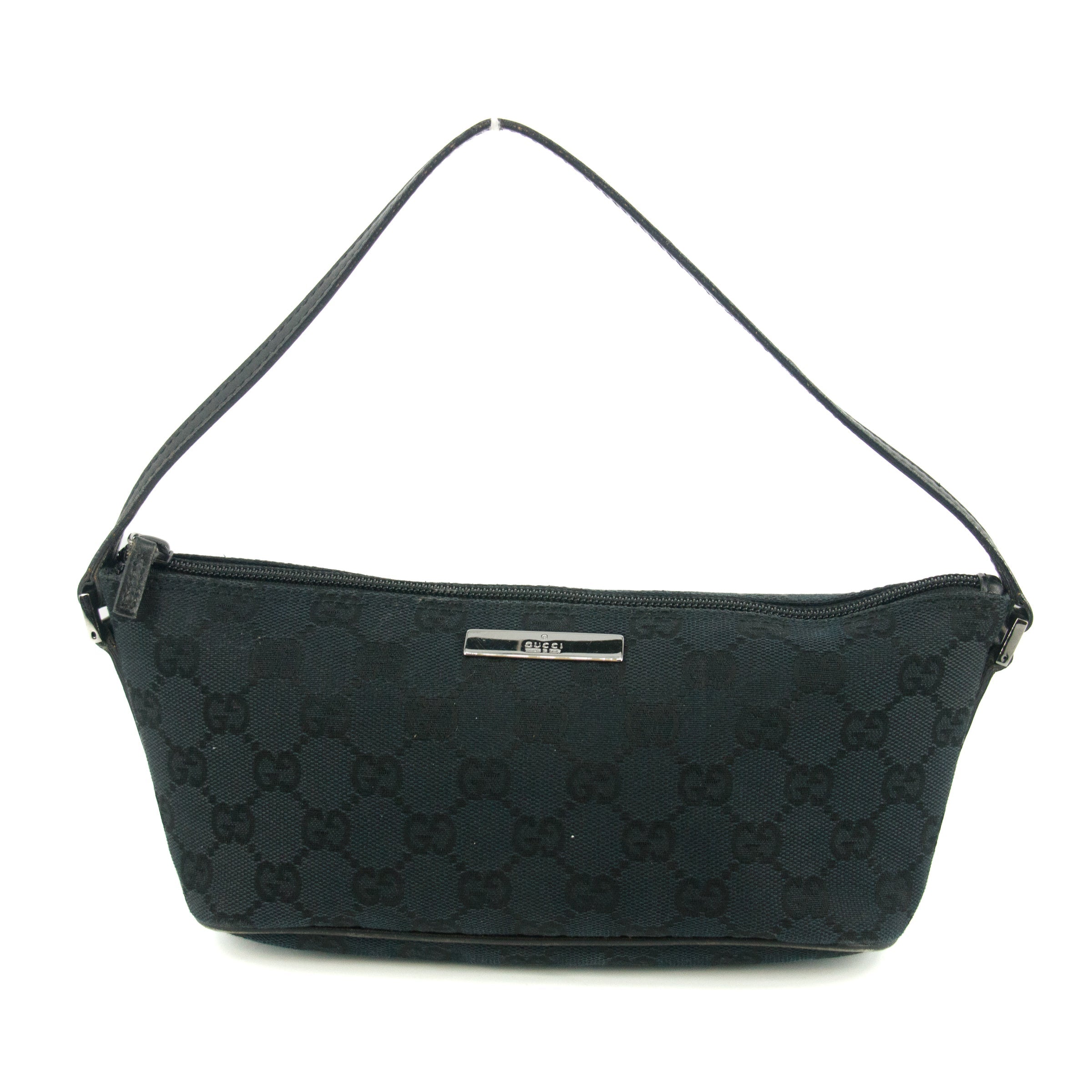 Gucci GG Canvas Black Boat Pochette Bag #4696