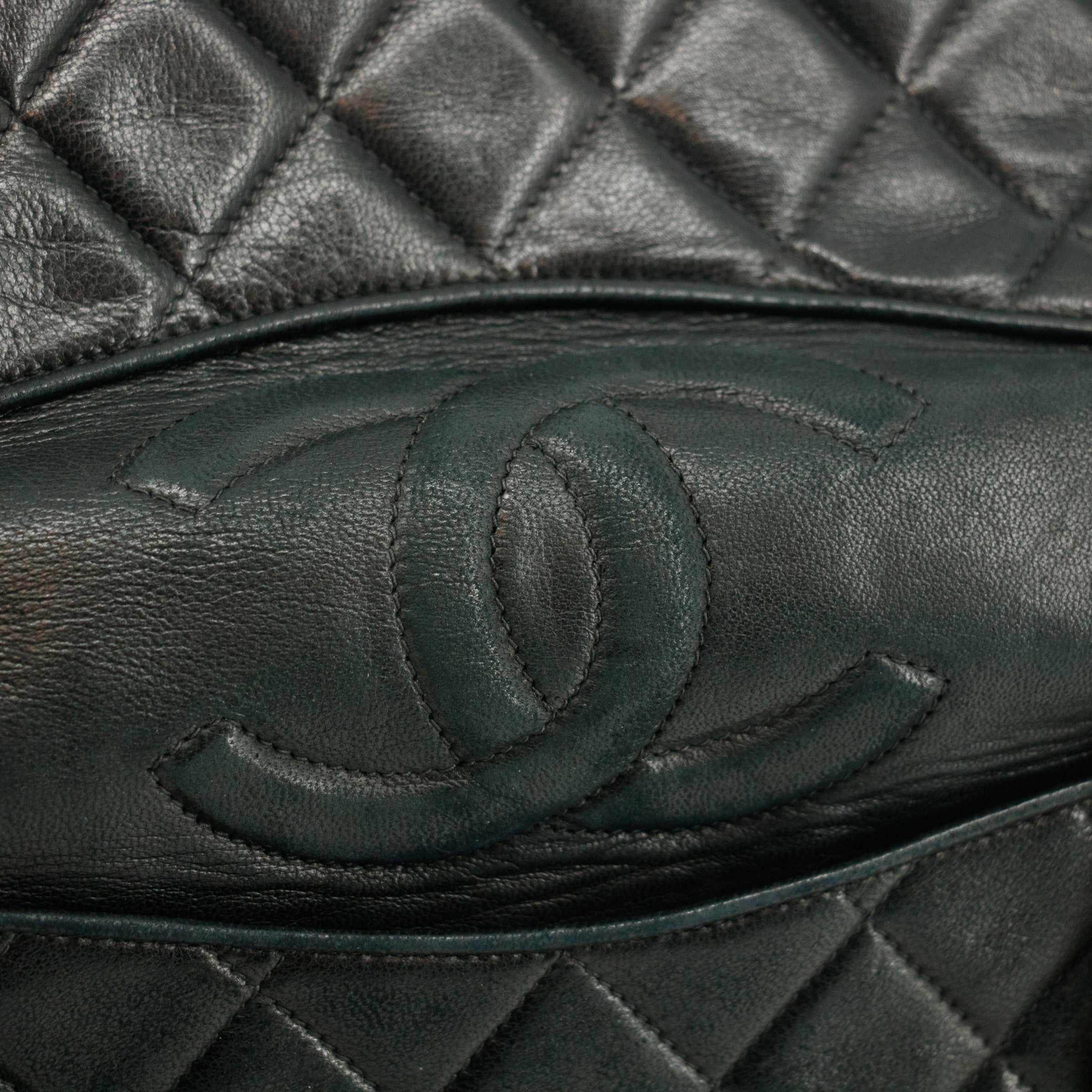 Chanel Black Lambskin Quilted Top Logo Shoulder Bag #4732