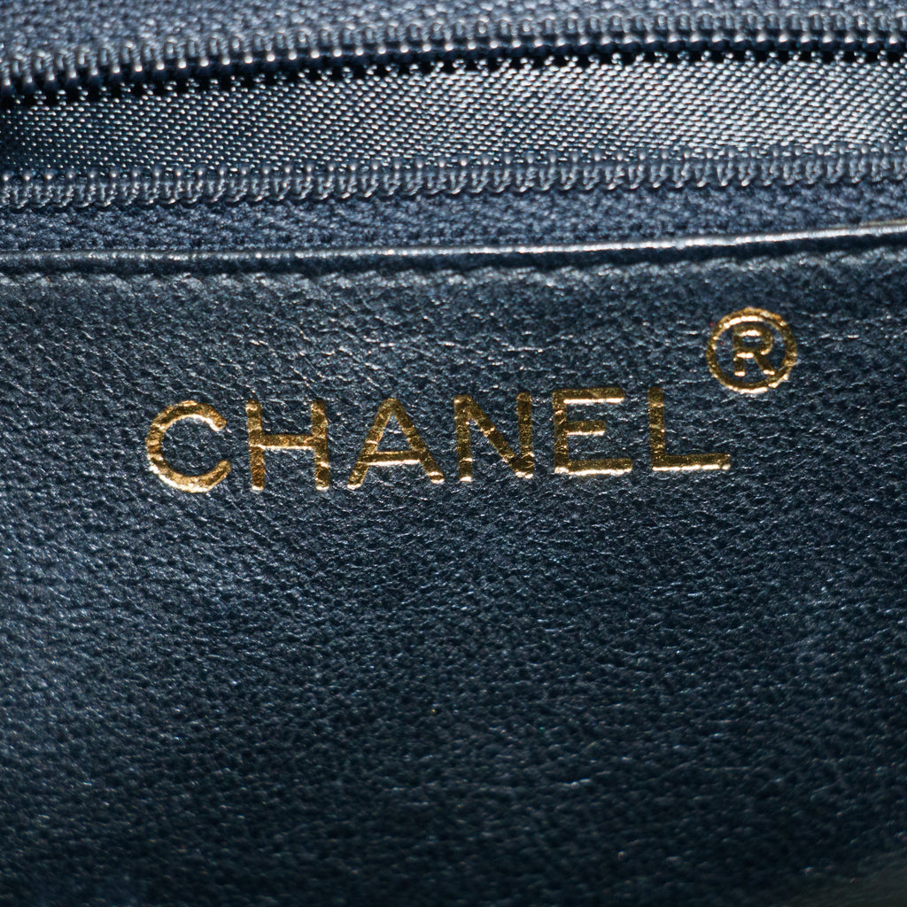 Chanel Black Lambskin Quilted Top Logo Shoulder Bag #4732
