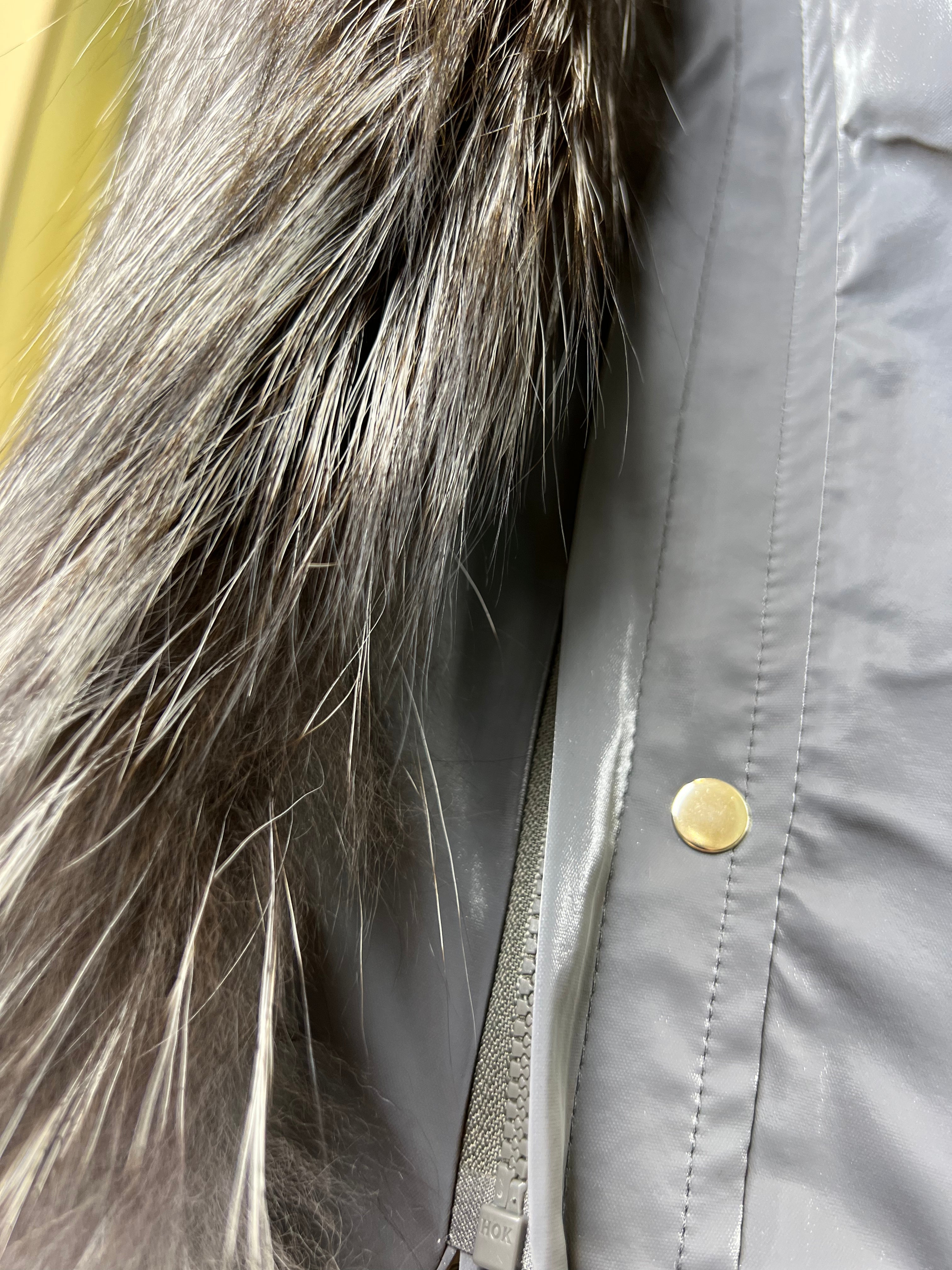 Genuine Silver Fox Fully Lined Hood Rabbit Insulated Parka