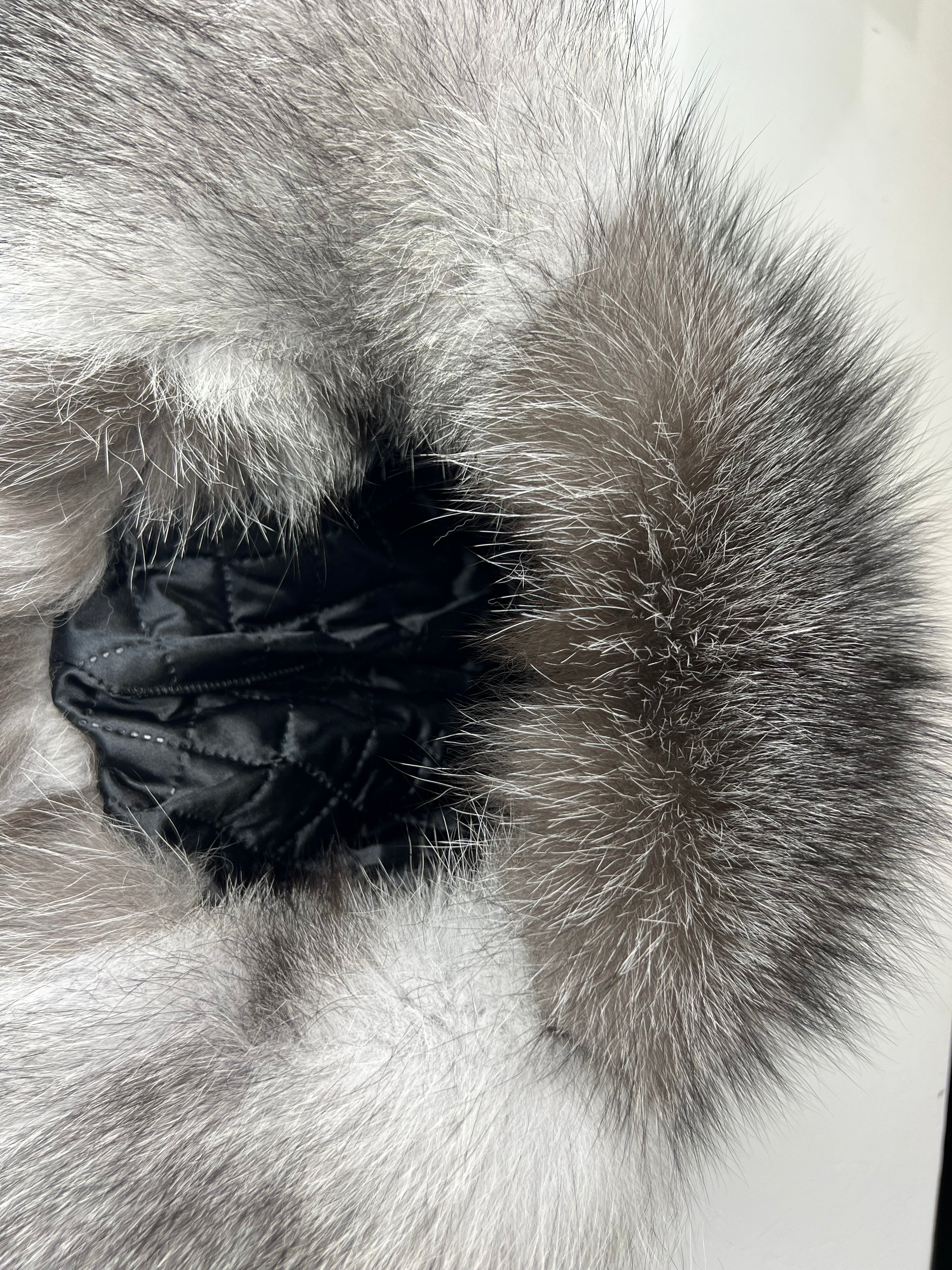 Genuine Silver Fox Fur Genuine Leather Hat