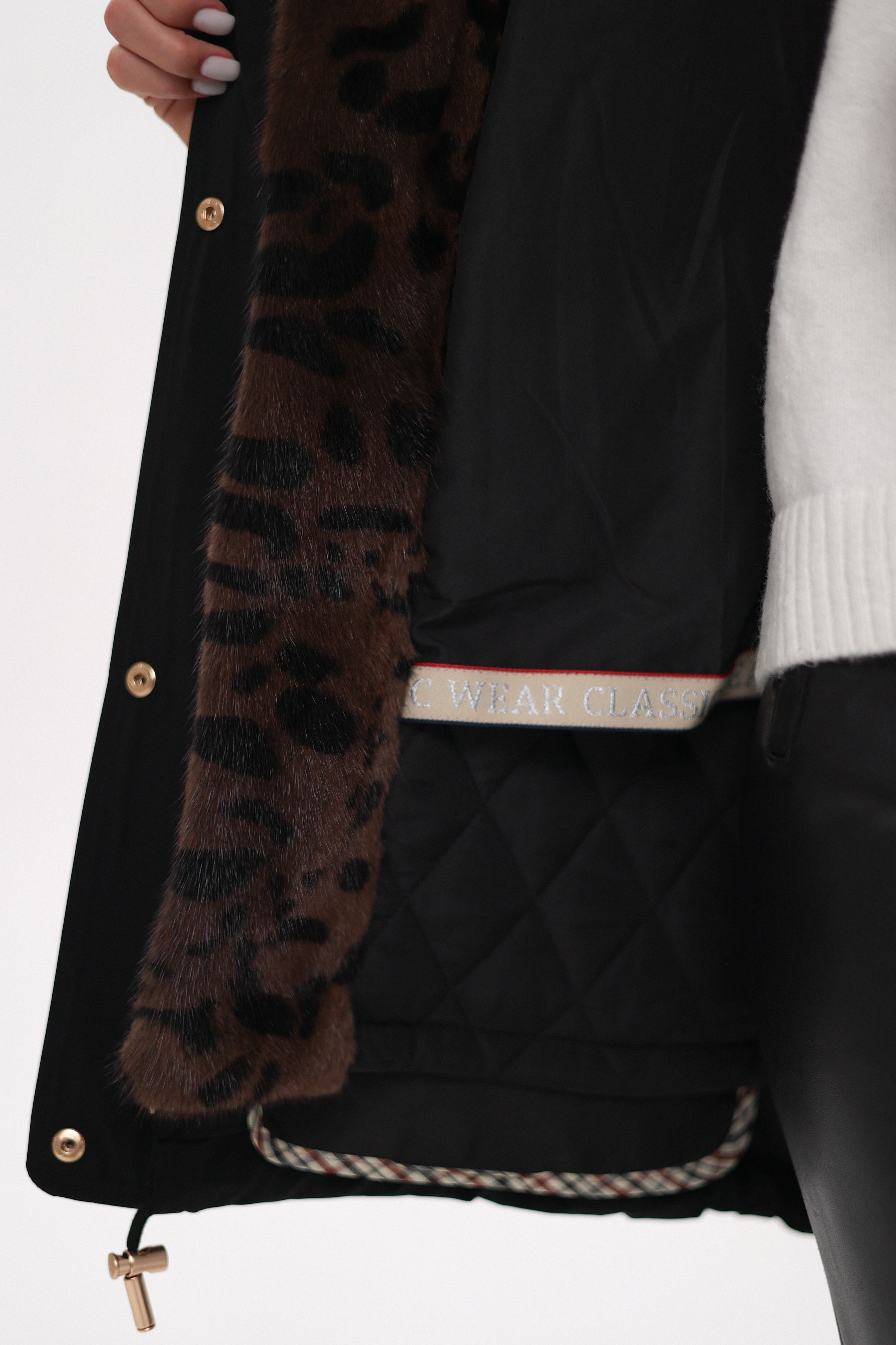 Genuine Scandinavian Mink Fur Parka with Rabbit Fur Insulation