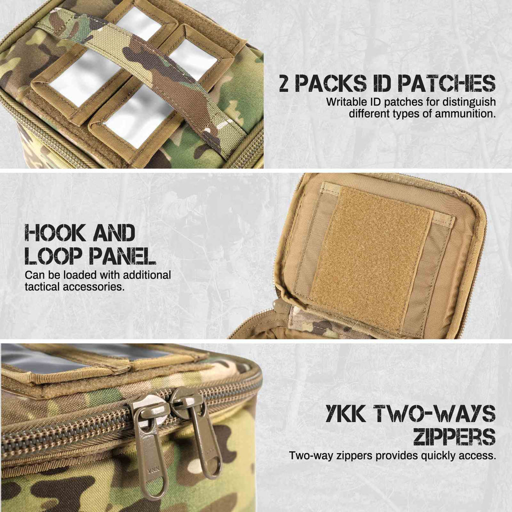 Tactical Ammo Bag, Ammos Transportation Bag for Pistol Rifle and Shotgun Range