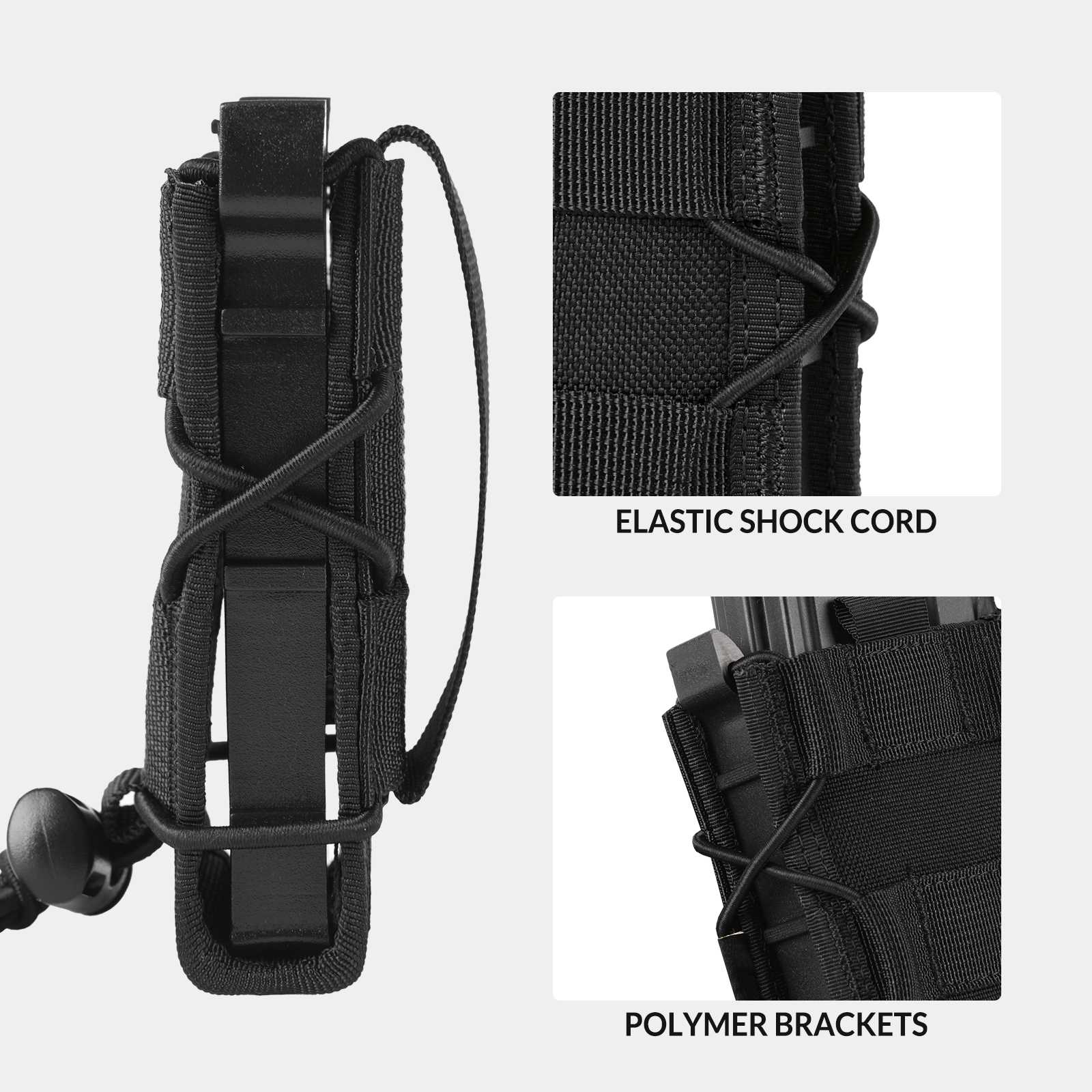 Votagoo Molle Mag Pouch 9mm/.40 Caliber Single/Dual Stack Adjustable Mag Pouch
