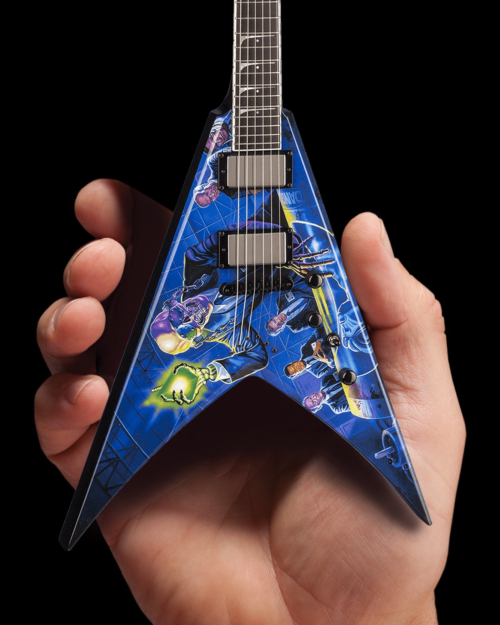 Licensed MEGADETH - Dave Mustaine Signature V Rust In Peace Mini Guitar