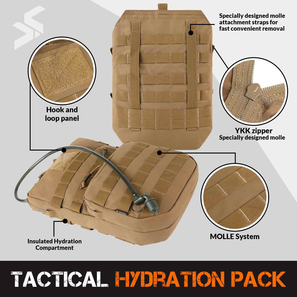 Tactical Molle Hydration Pack 3L Hydration Carrier Pack Water Reservoir Bag