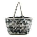 Chanel CC Black and White Terry Cloth Beach Shoulder Bag #5022