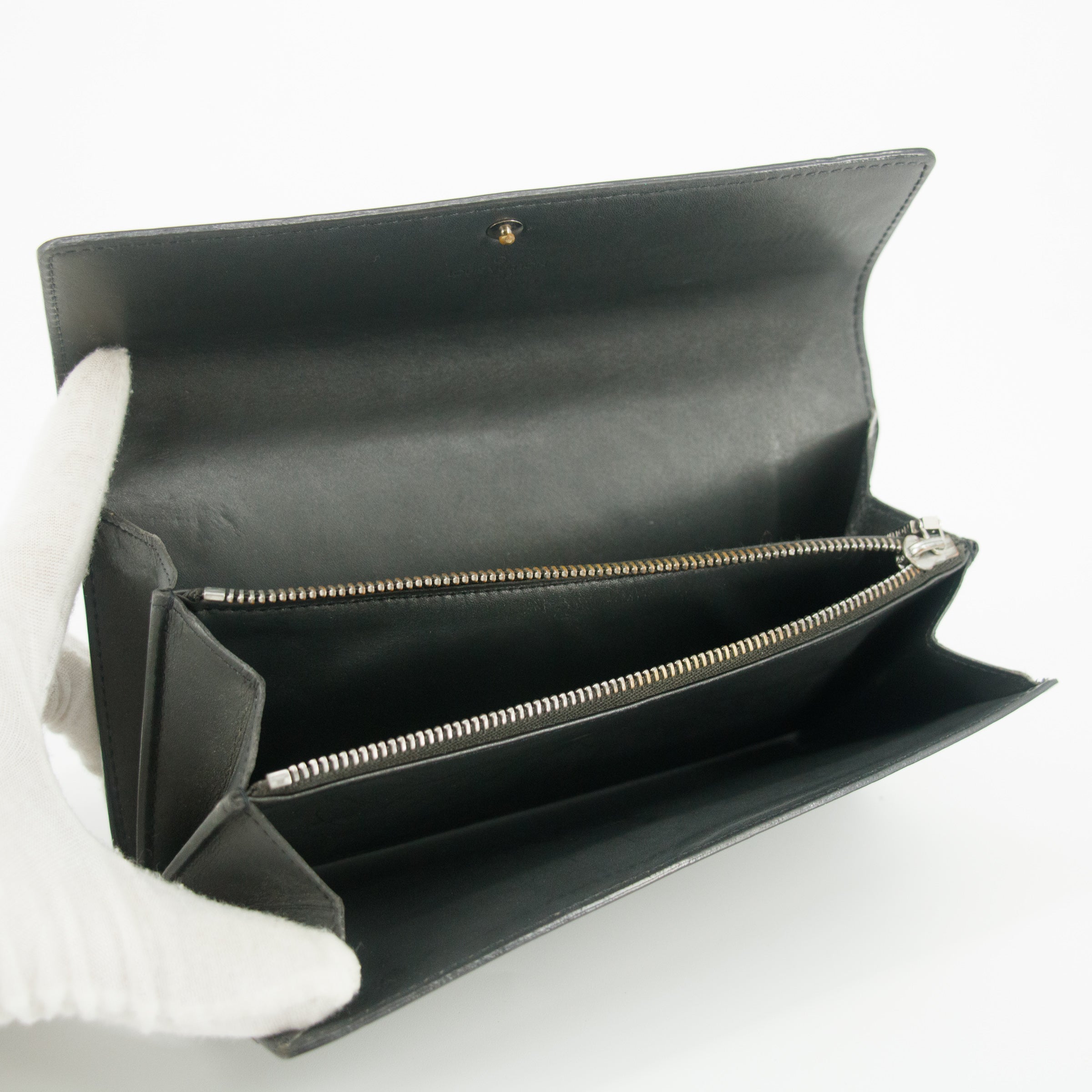 Louis Vuitton Grey Vernis Long Wallet #5166