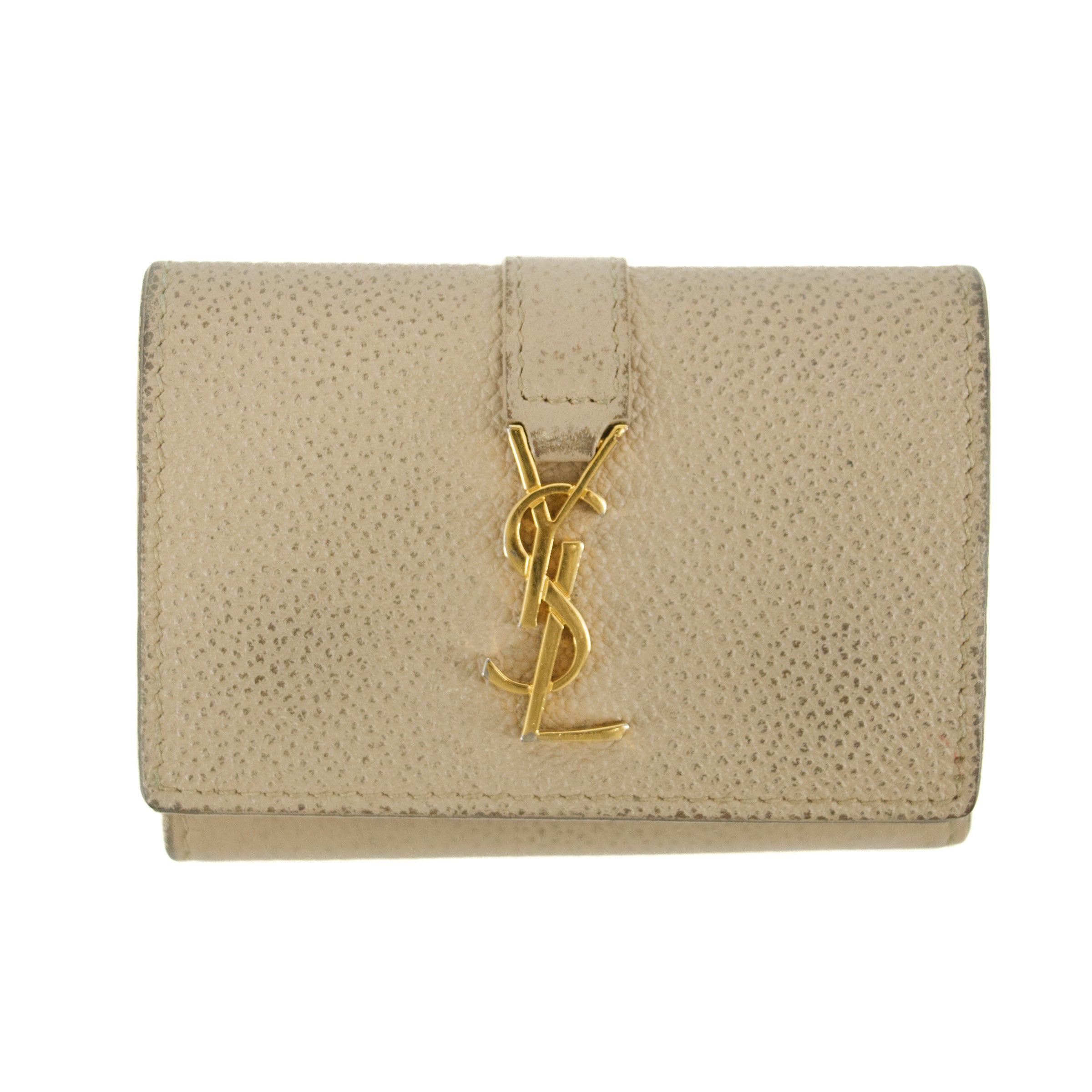 Yves Saint Laurent Beige Origami Compact Wallet #5203