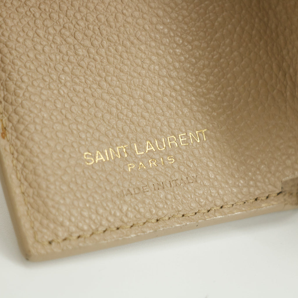Yves Saint Laurent Beige Origami Compact Wallet #5203