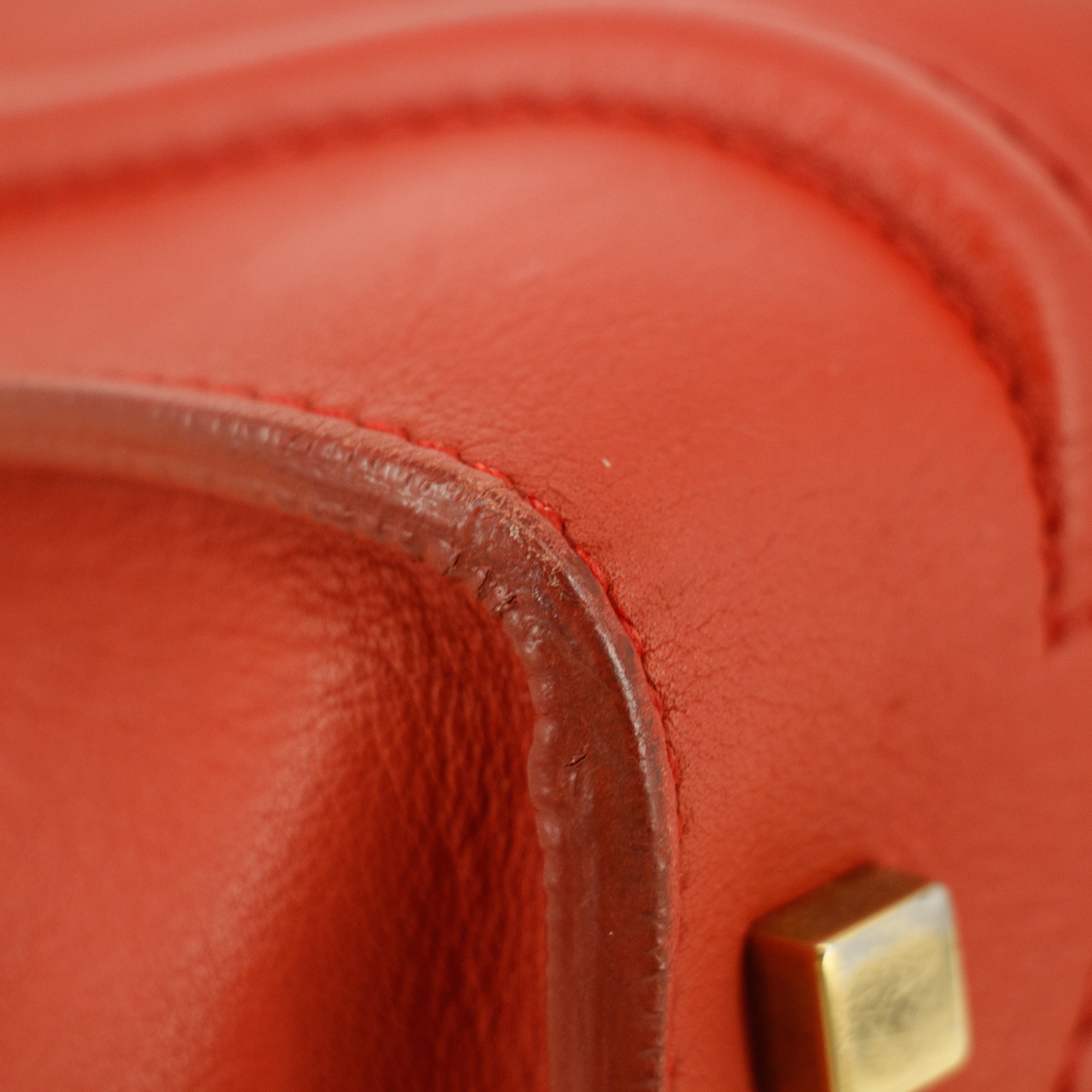 Celine Leather Red Luggage Micro Tote #5235