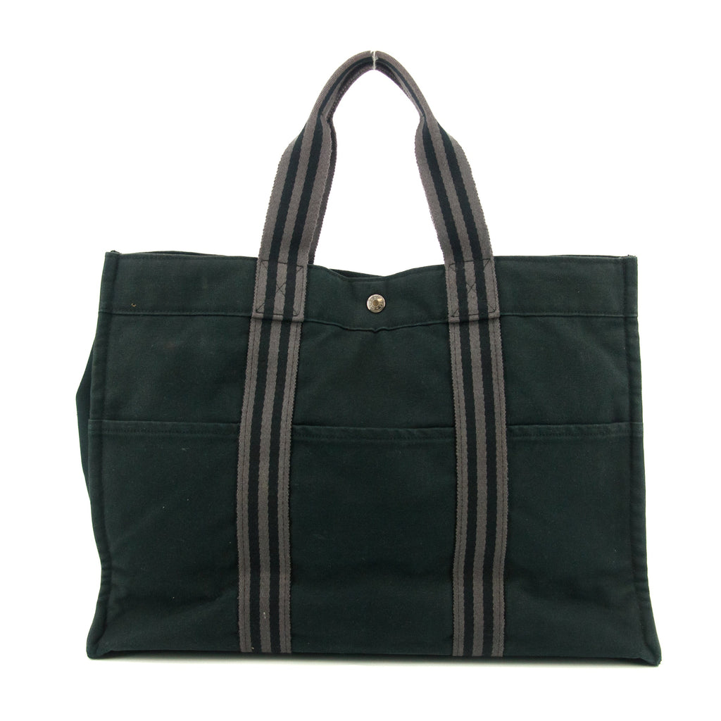 Hermes Fourre Toout Canvas Black Tote #5236