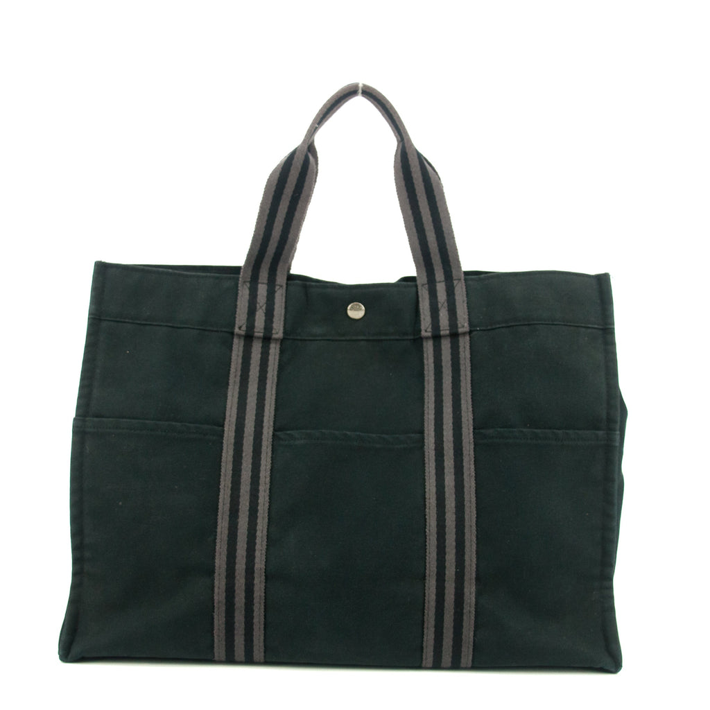 Hermes Fourre Toout Canvas Black Tote #5236