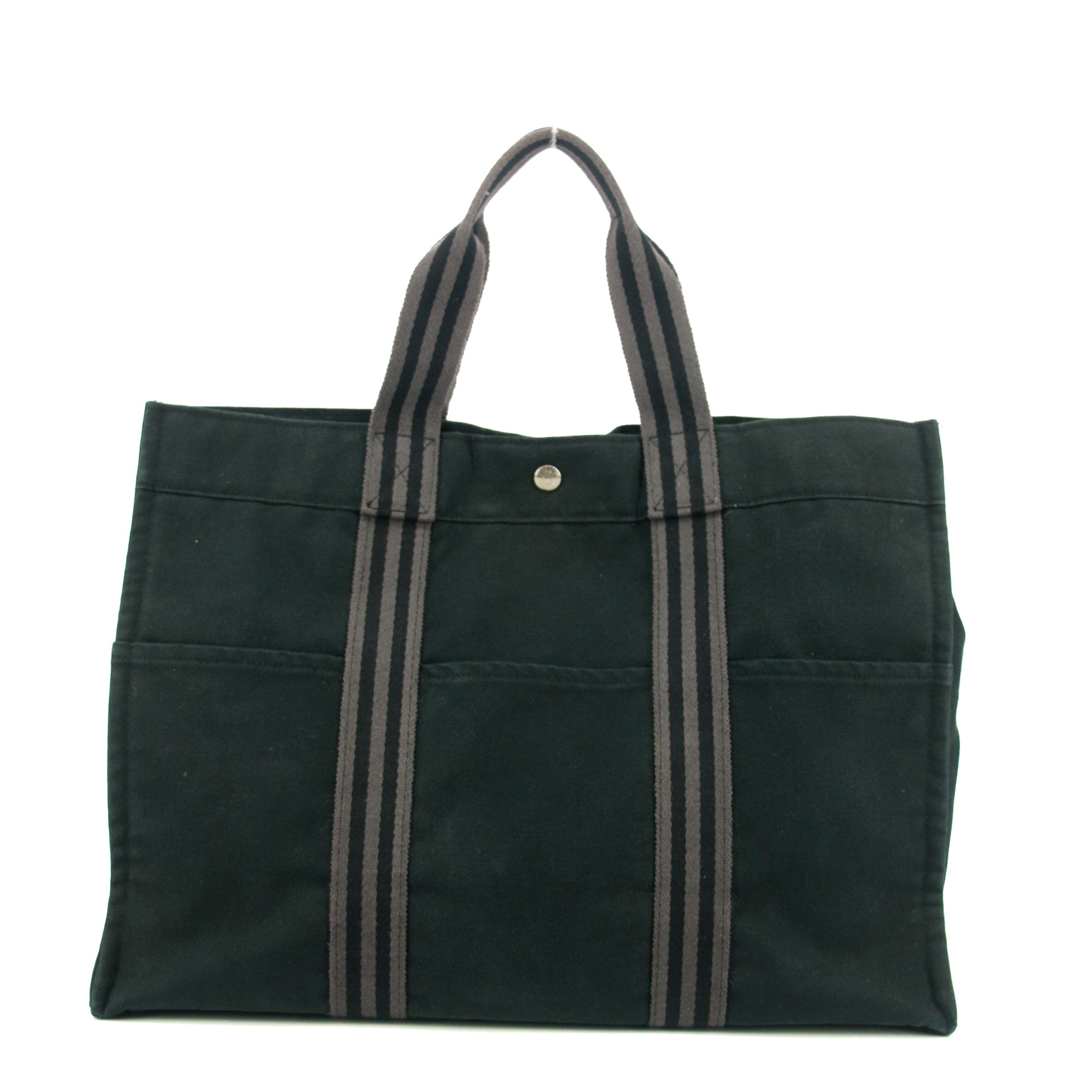 Hermes Fourre Toout Canvas Black Tote #5236