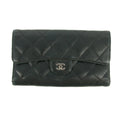 Chanel CC Matelasse Quilted Black Lambskin Wallet  #5759
