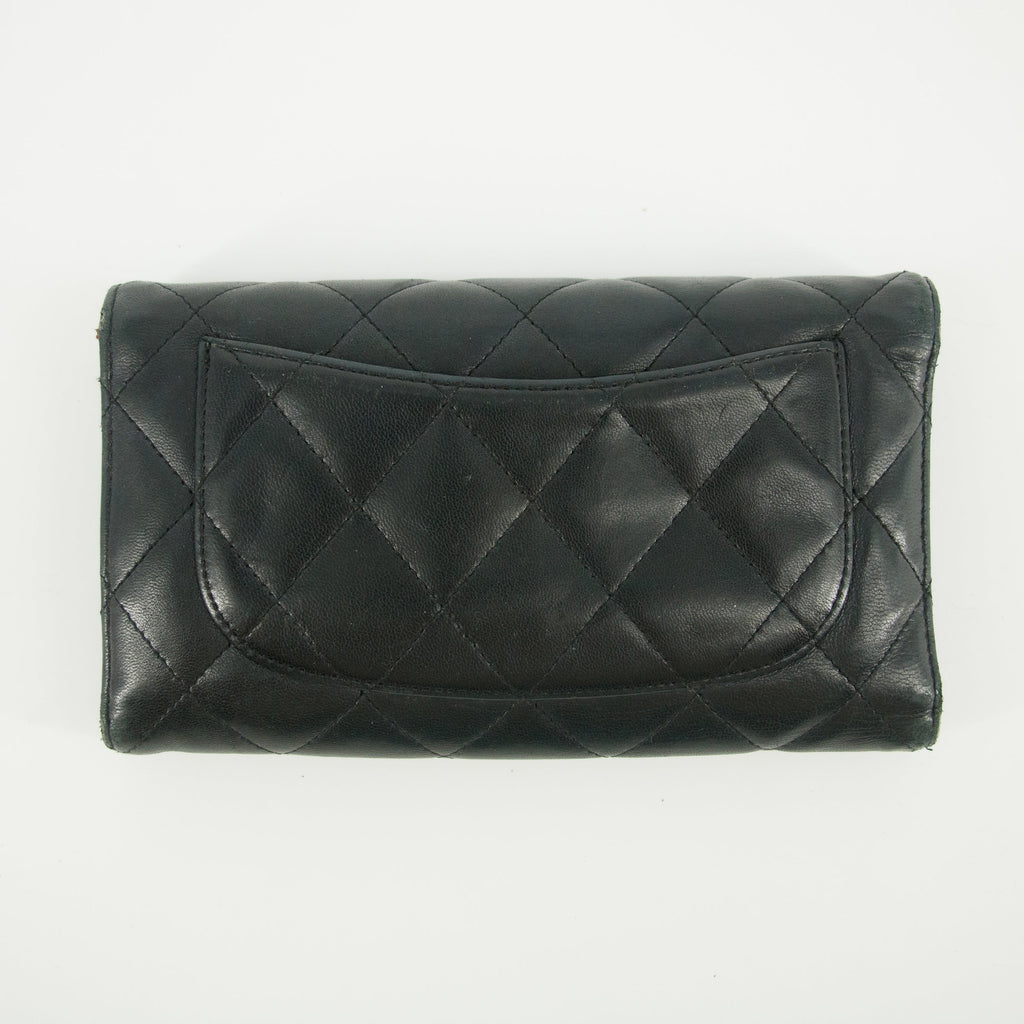 Chanel CC Matelasse Quilted Black Lambskin Wallet  #5759