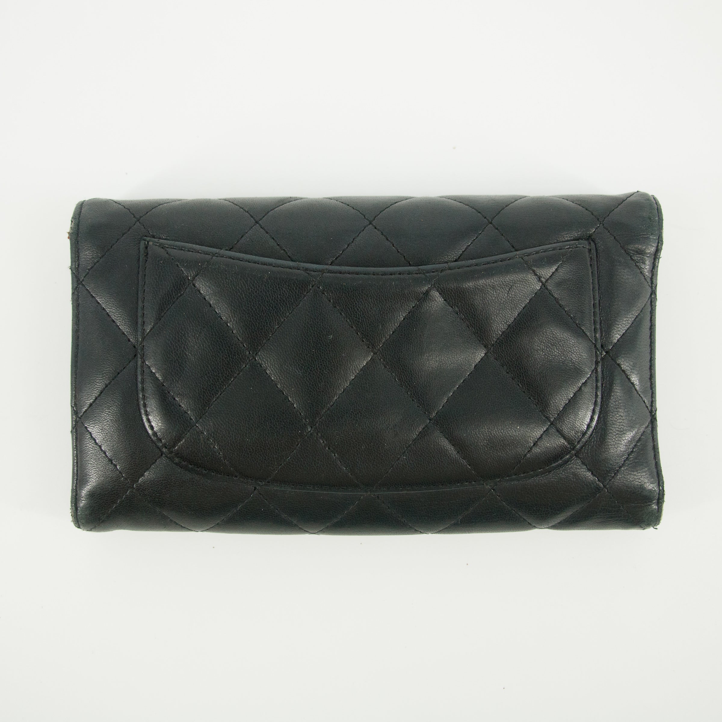 Chanel CC Matelasse Quilted Black Lambskin Wallet  #5759