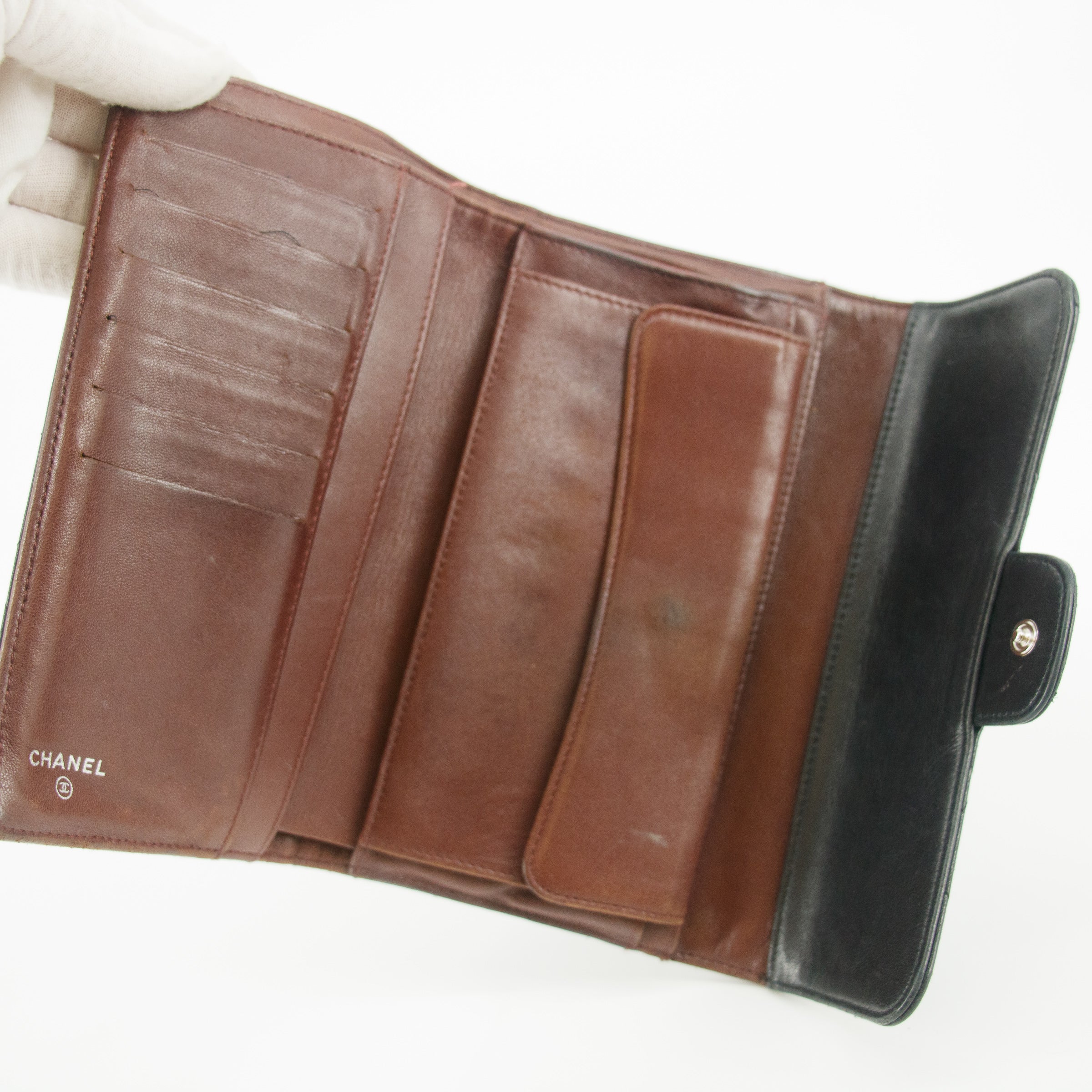 Chanel CC Matelasse Quilted Black Lambskin Wallet  #5759