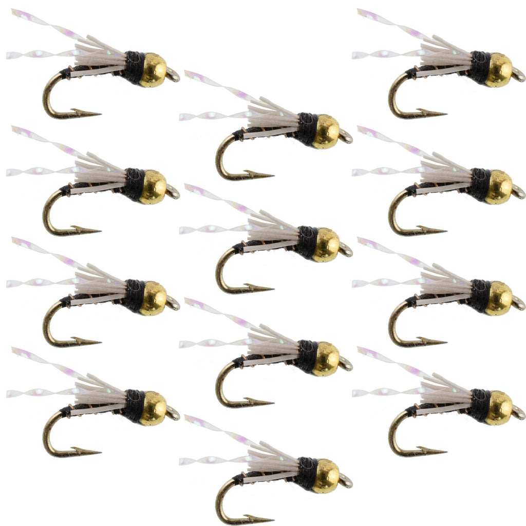 Beadhead Black 3 Dollar Dip Serendipity Wet Fly Fishing Flies - 1 Dozen Flies Hook Size 16