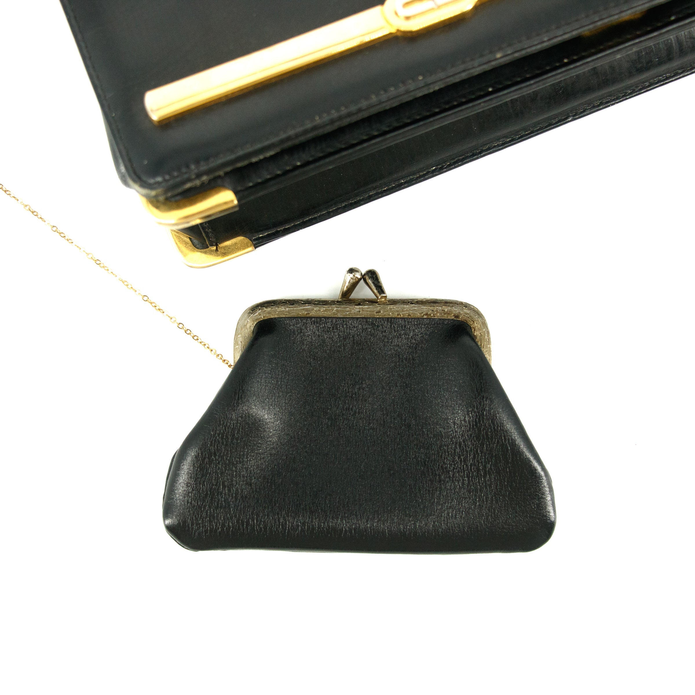 Christan Dior Black Leather Logo Chain Shoulder Bag #5872