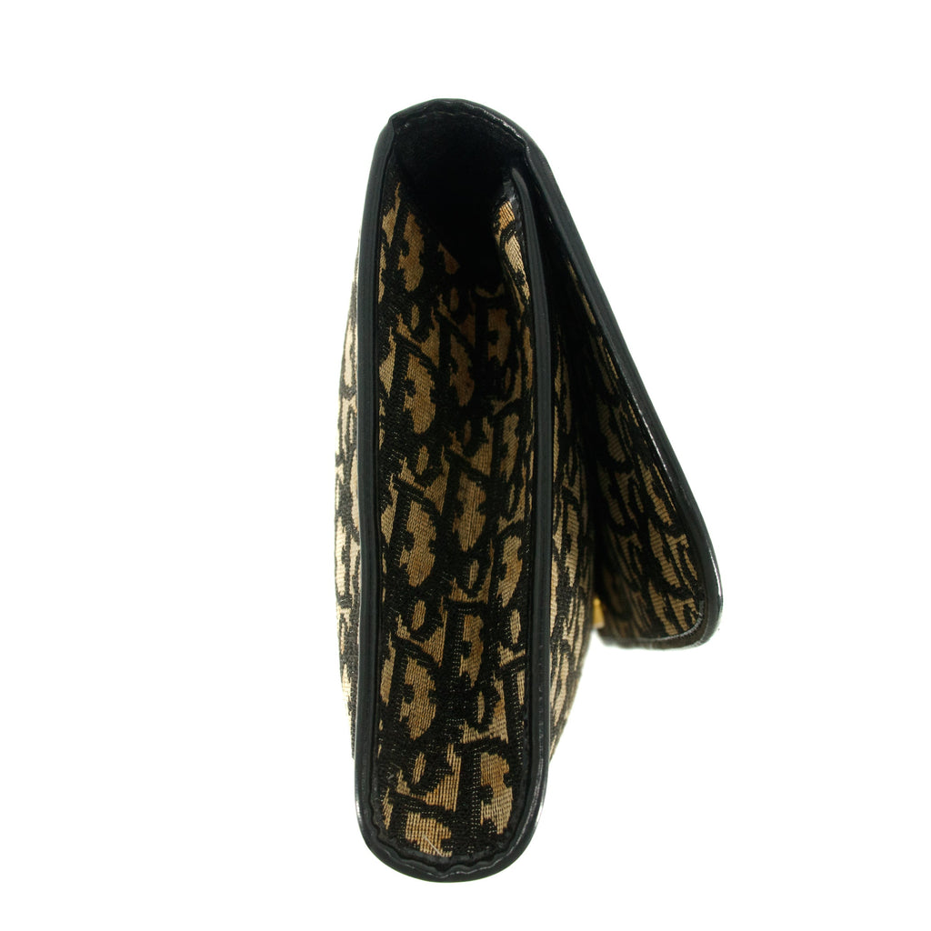 Christian Dior Monogram Canvas Navy Clutch #5873