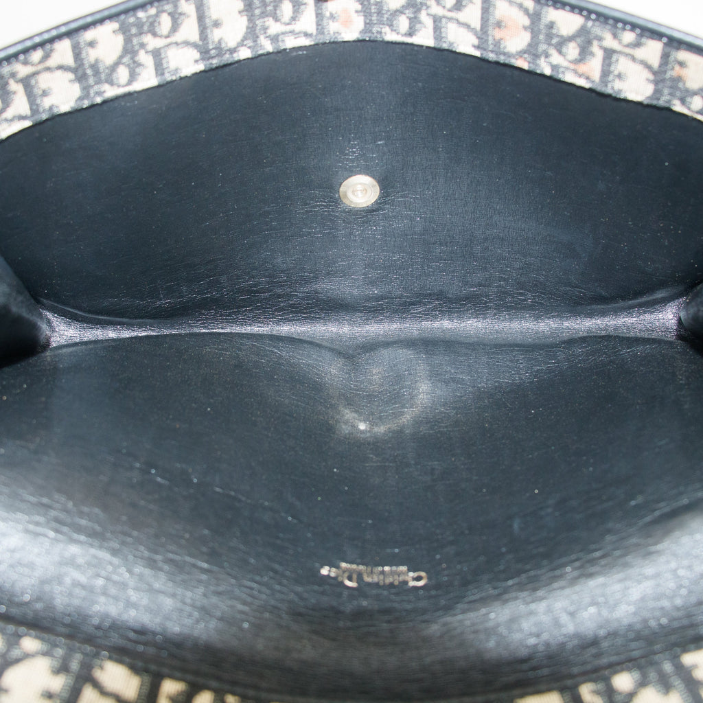 Christian Dior Monogram Canvas Navy Clutch #5873