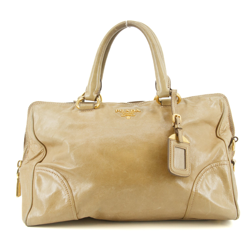 Prada Brown Leather Vintage Tote Bag #5913