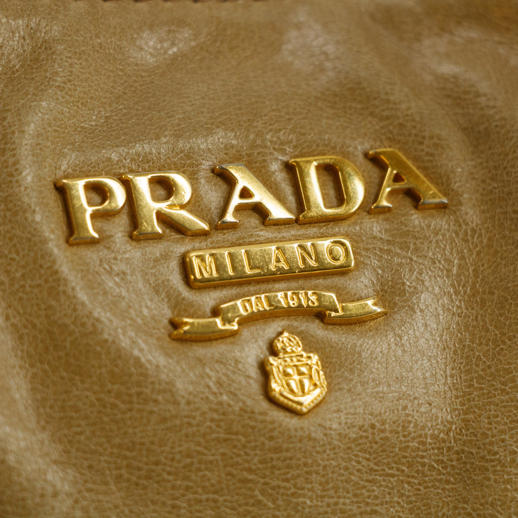 Prada Brown Leather Vintage Tote Bag #5913