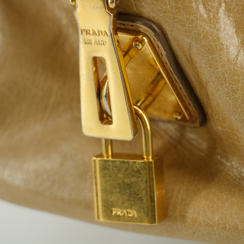 Prada Brown Leather Vintage Tote Bag #5913