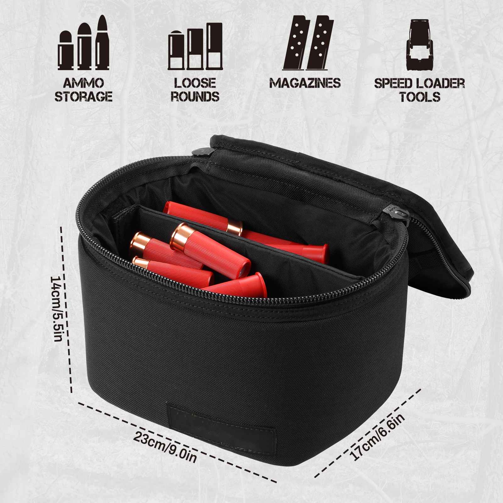 Tactical Ammo Bag, Ammos Transportation Bag for Pistol Rifle and Shotgun Range