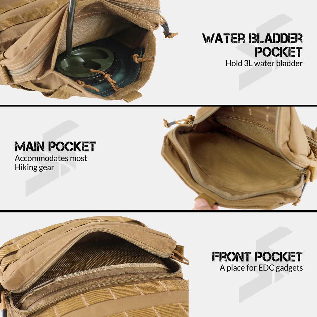 Tactical Molle Hydration Pack 3L Hydration Carrier Pack Water Reservoir Bag