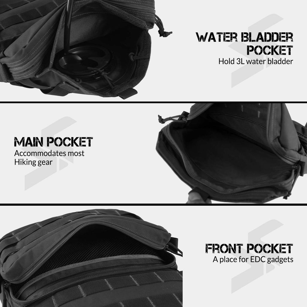 Tactical Molle Hydration Pack 3L Hydration Carrier Pack Water Reservoir Bag