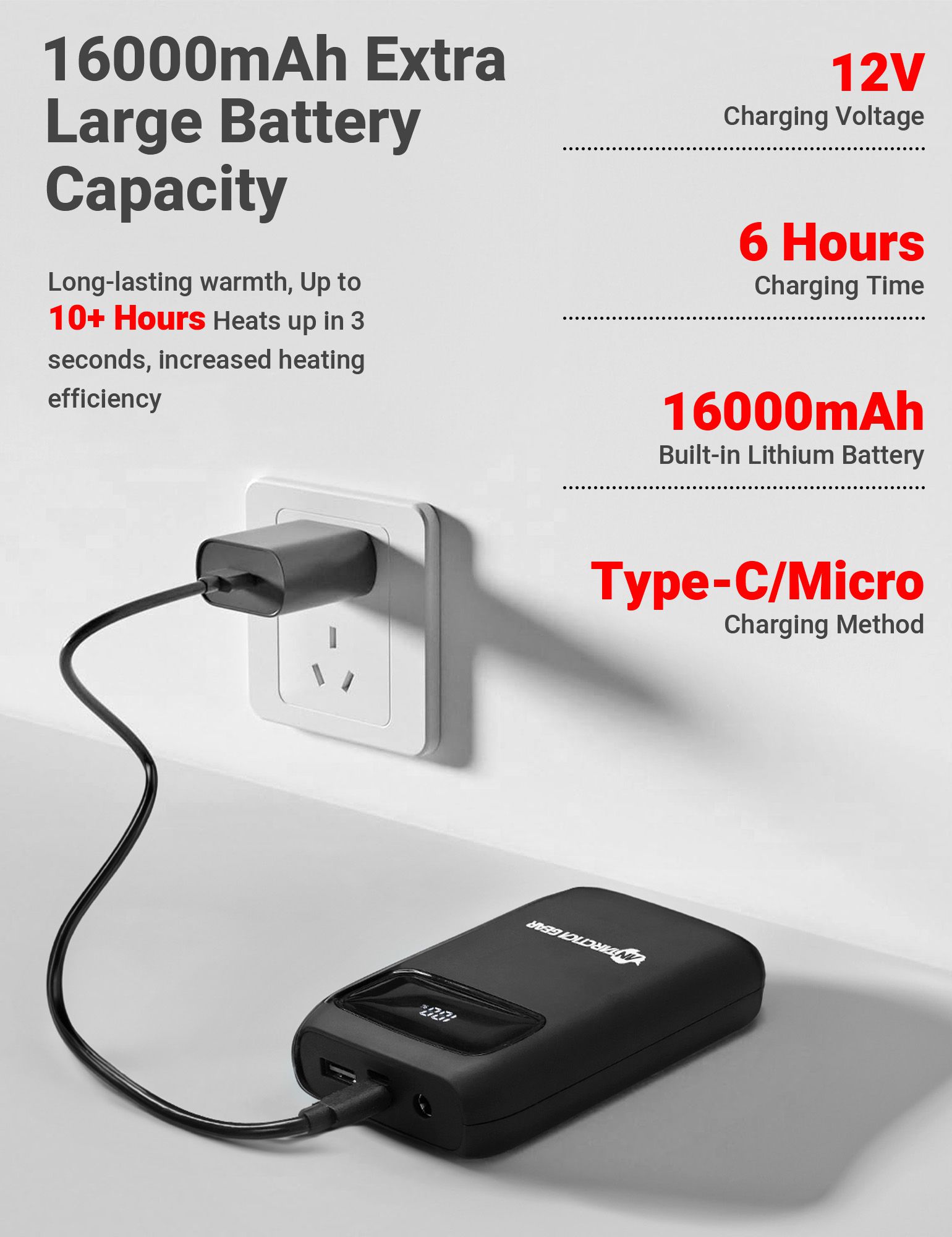 ANTARCTICA GEAR 16000mAh Portable Battery