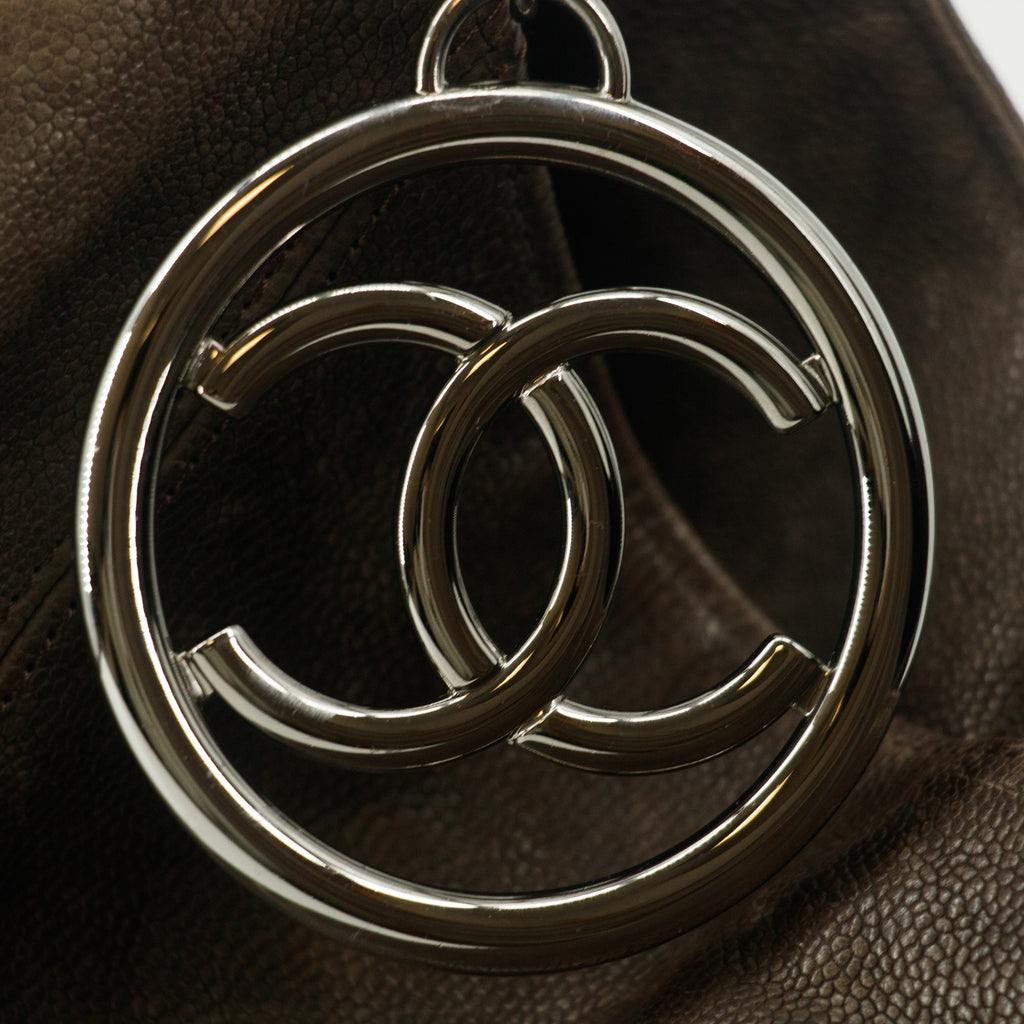 Chanel Brown Caviar Skin CC Chain Shoulder Bag Large #6045