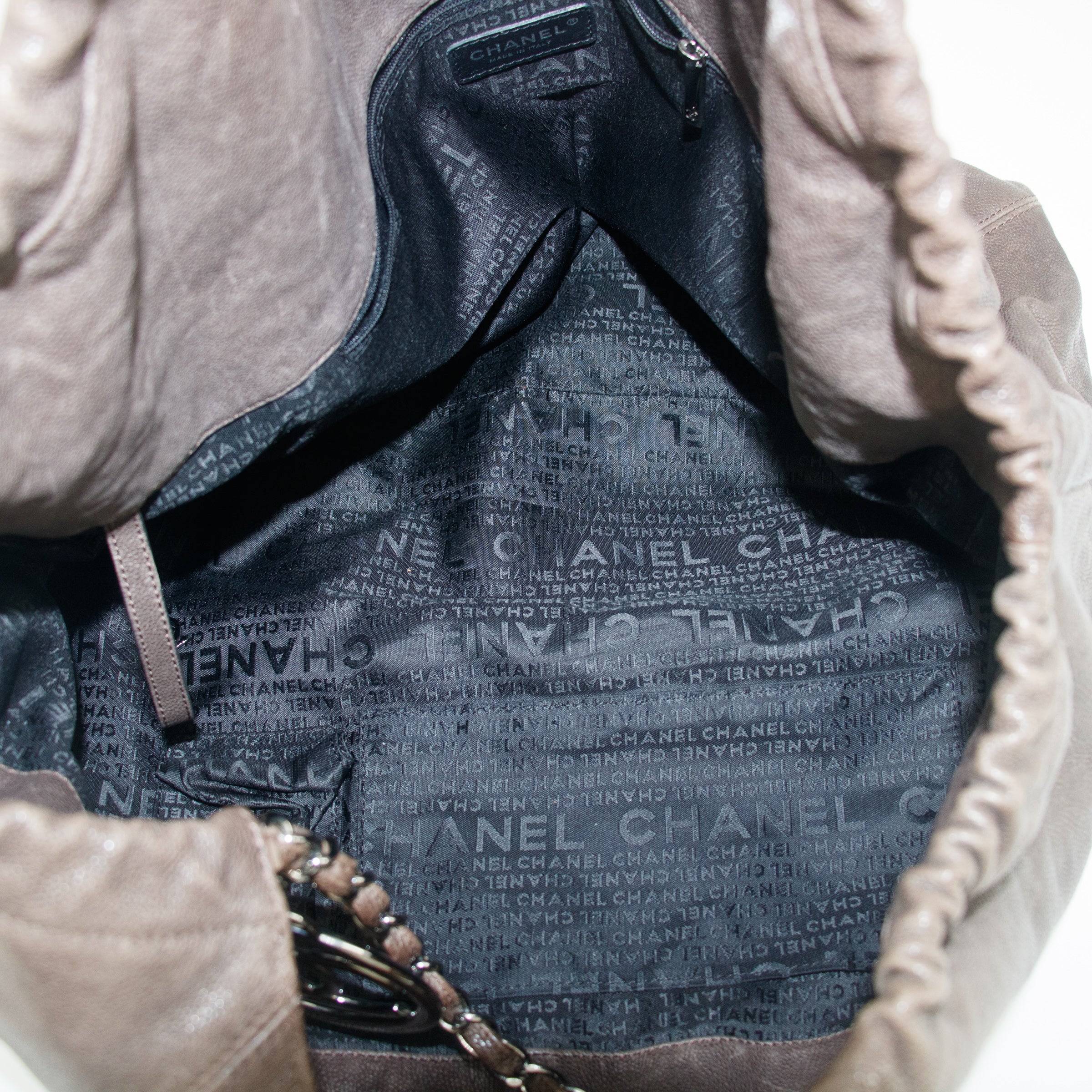 Chanel Brown Caviar Skin CC Chain Shoulder Bag Large #6045