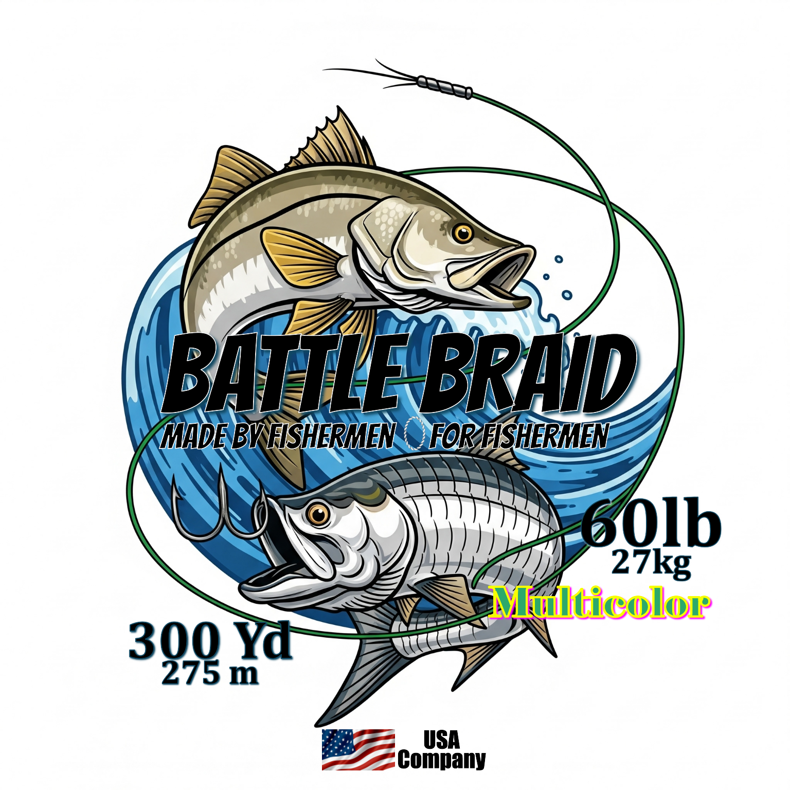 MULTICOLOR 200/300 YARD SPOOL 8x PE